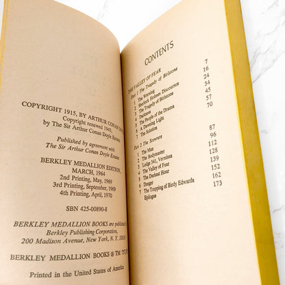 The Valley of Fear by Sir Arthur Conan Doyle [1970 PAPERBACK] • Berkley Medallion • Sherlock #7