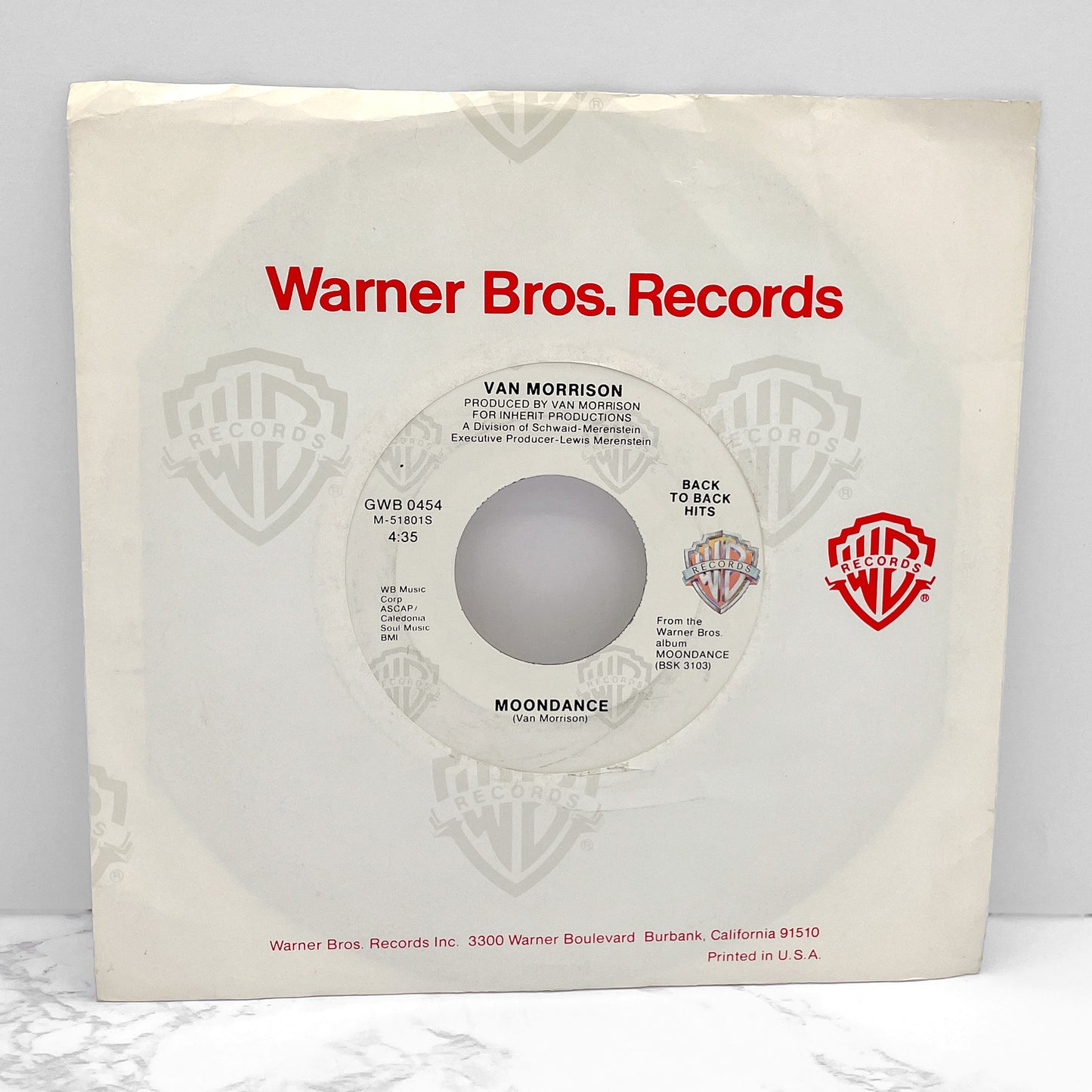 Van Morrison – Domino • Moondance [7" VINYL] 1980 • Warner Bros.