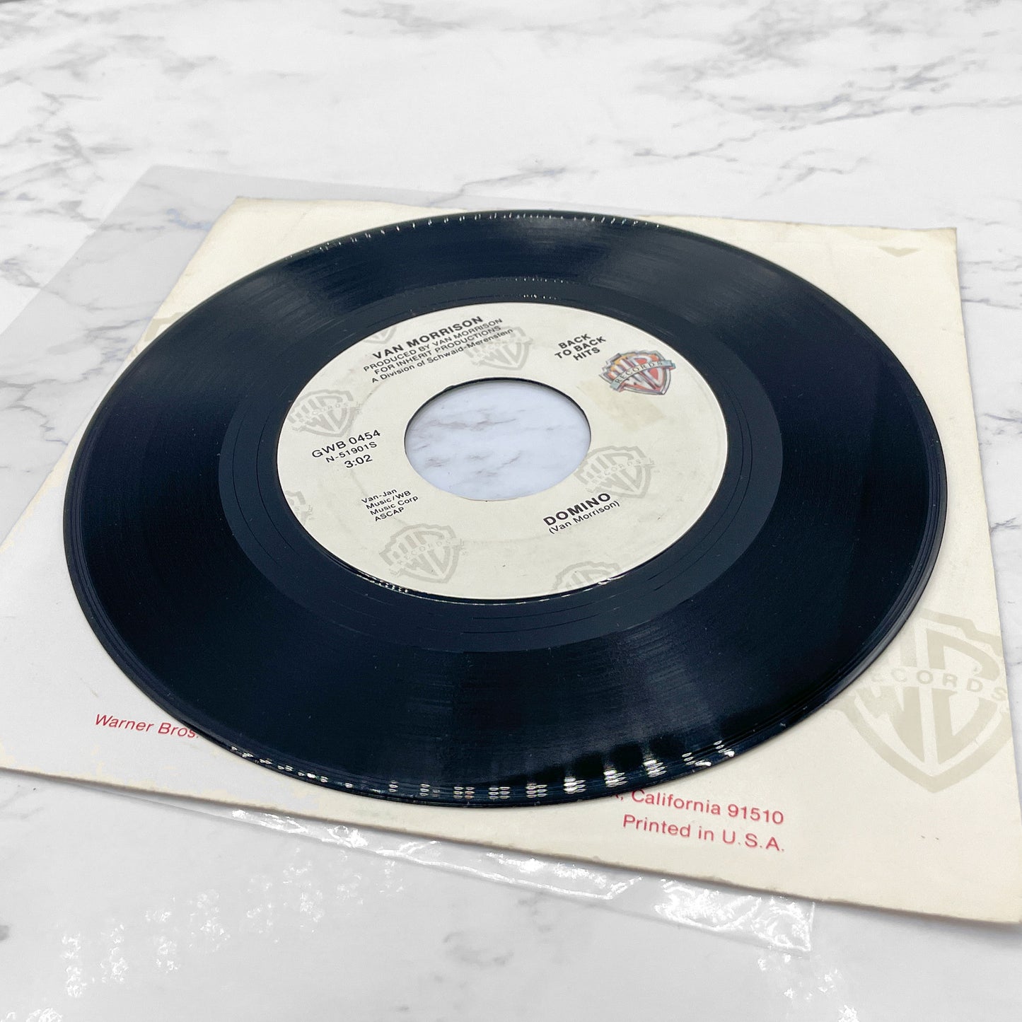 Van Morrison – Domino • Moondance [7" VINYL] 1980 • Warner Bros.