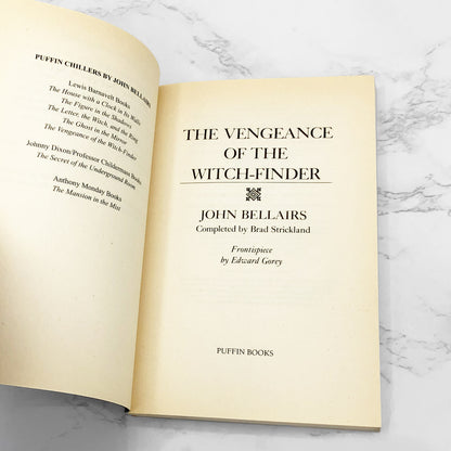The Vengeance of the Witch-Finder by John Bellairs [FIRST PAPERBACK PRINTING] 1995 • Puffin