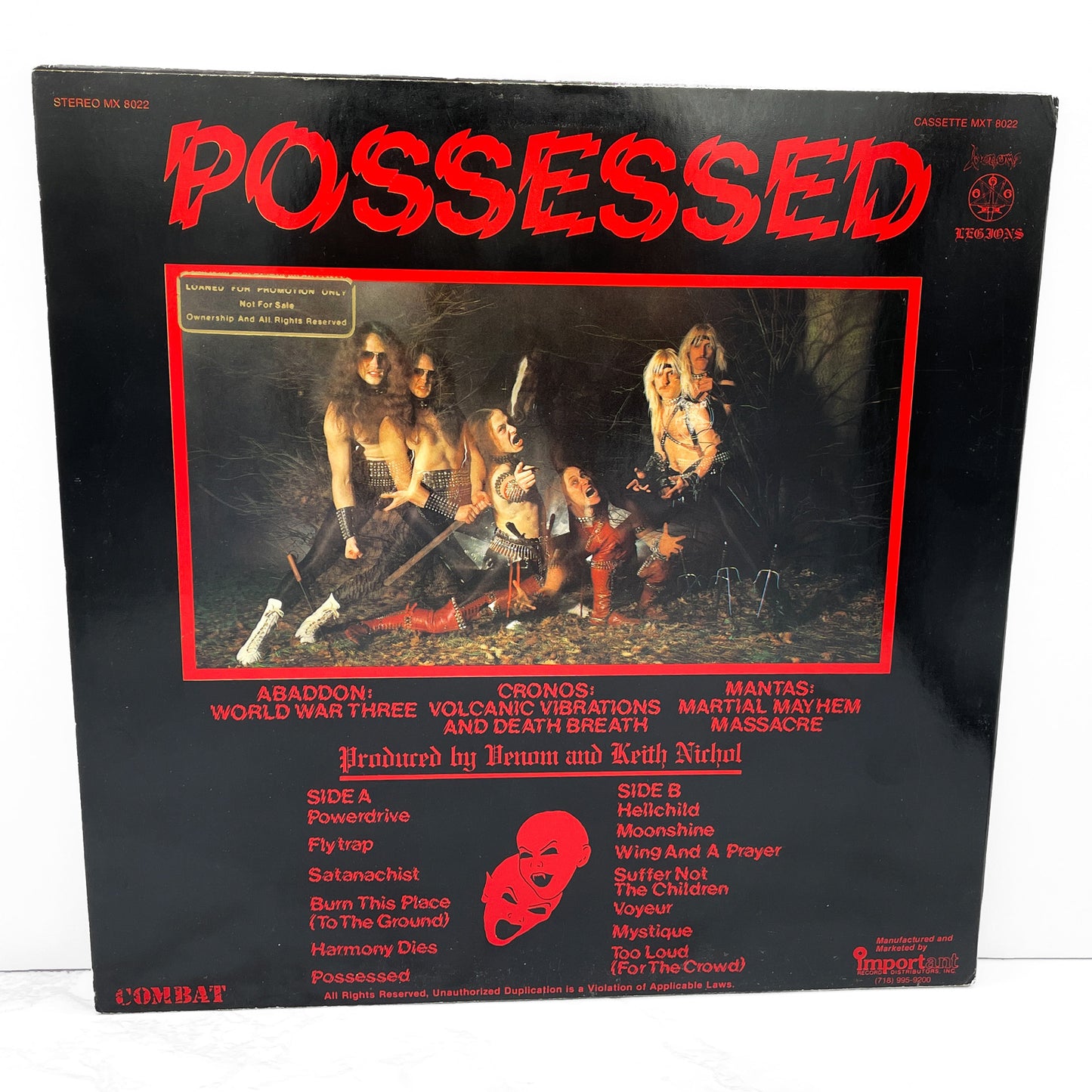 Venom – Possessed [VINYL LP] 1985 • First U.S. Pressing! • Combat Records