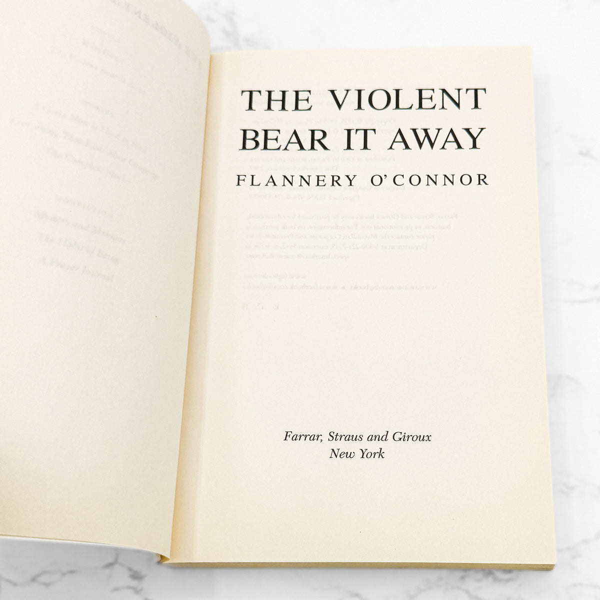 The Violent Bear it Away by Flannery O'Connor [TRADE PAPERBACK] 2007 • FSG
