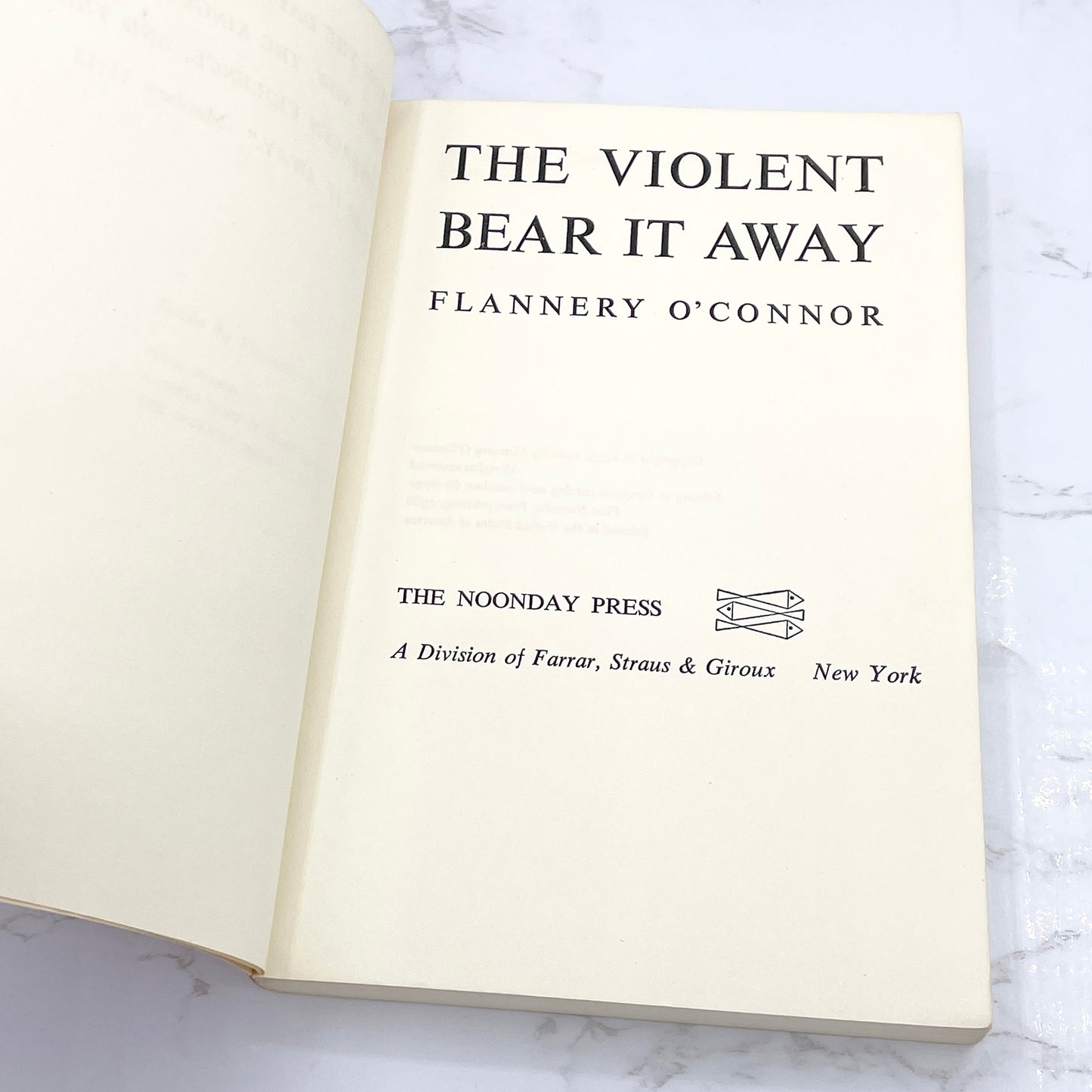 The Violent Bear it Away by Flannery O'Connor [FIRST PAPERBACK PRINTING] 1966 • The Noonday Press