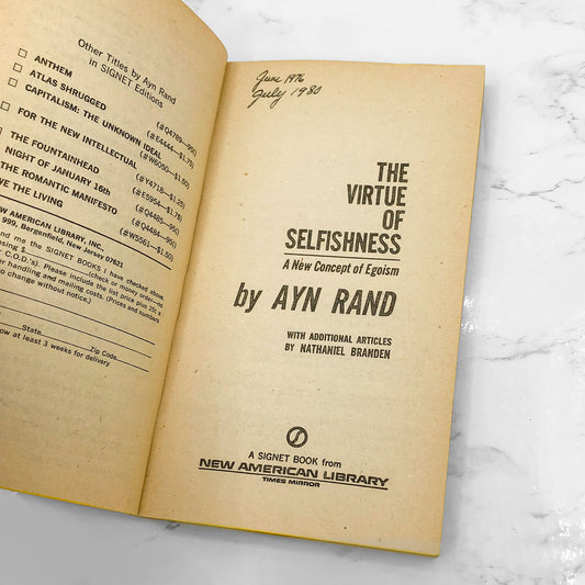 The Virtue of Selfishness by Ayn Rand [1964] • Signet