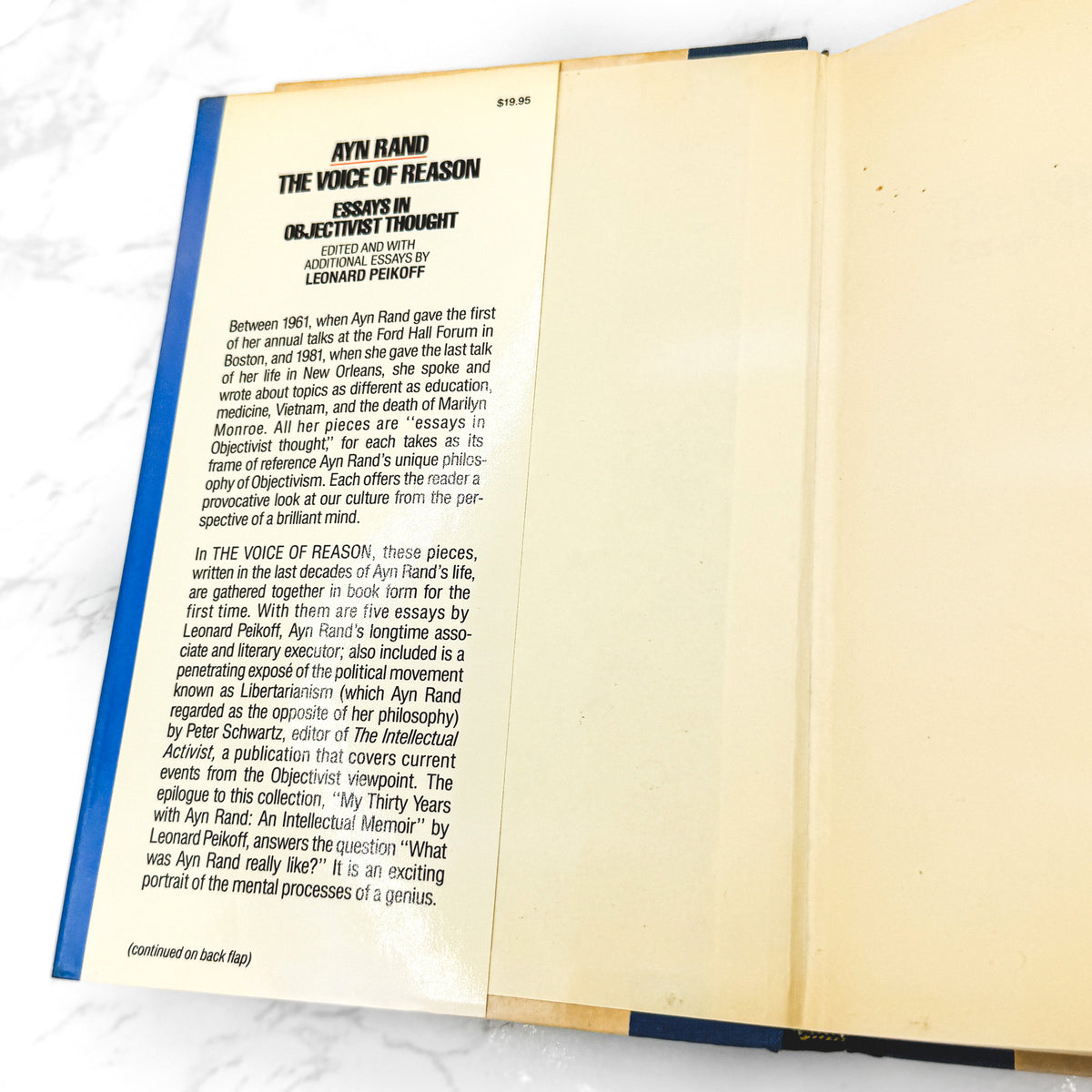 The Voice of Reason: Essays in Objectivist Thought by Ayn Rand [FIRST EDITION • FIRST PRINTING] 1989 • NAL