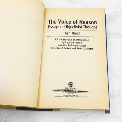 The Voice of Reason: Essays in Objectivist Thought by Ayn Rand [FIRST EDITION • FIRST PRINTING] 1989 • NAL