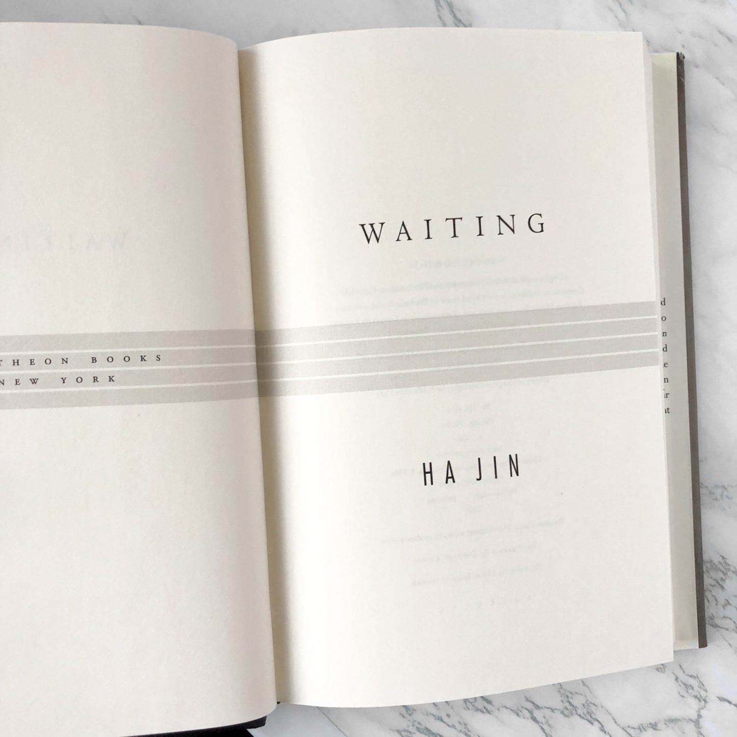 Waiting by Ha Jin [FIRST EDITION] 1999 • Pantheon