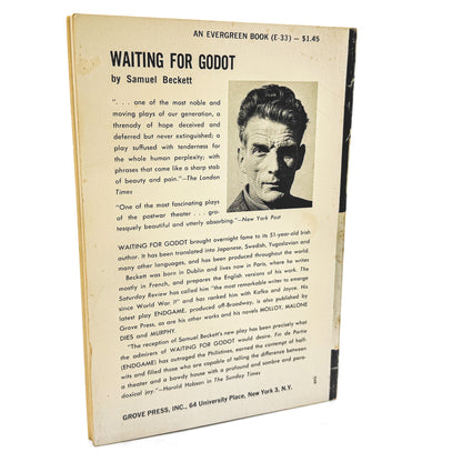Waiting for Godot by Samuel Beckett [FIRST EDITION] 1954 • 17th Printing • Grove Press