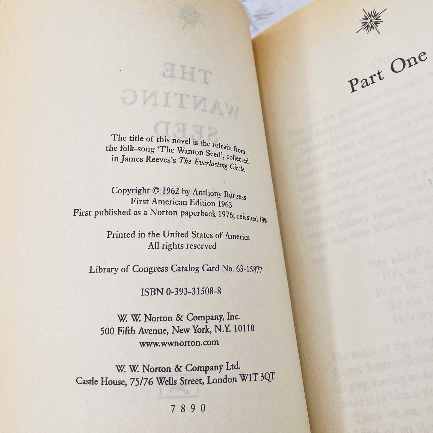 The Wanting Seed by Anthony Burgess [TRADE PAPERBACK] 1996 • W.W. Norton & Co.