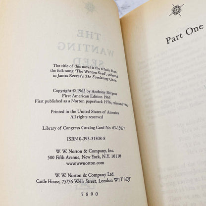 The Wanting Seed by Anthony Burgess [TRADE PAPERBACK] 1996 • W.W. Norton & Co.