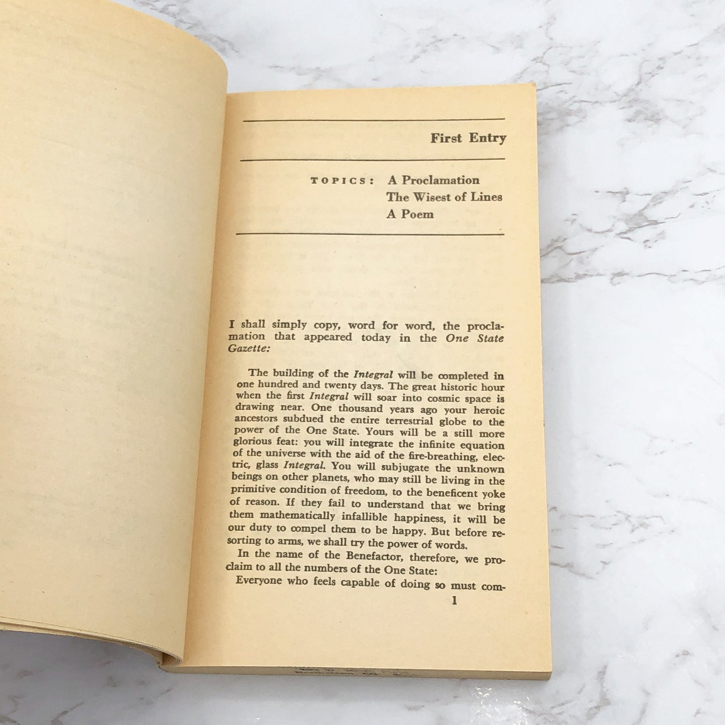 We by Yevgeny Zamyatin [FIRST U.S. PAPERBACK EDITION] 1972 • Bantam