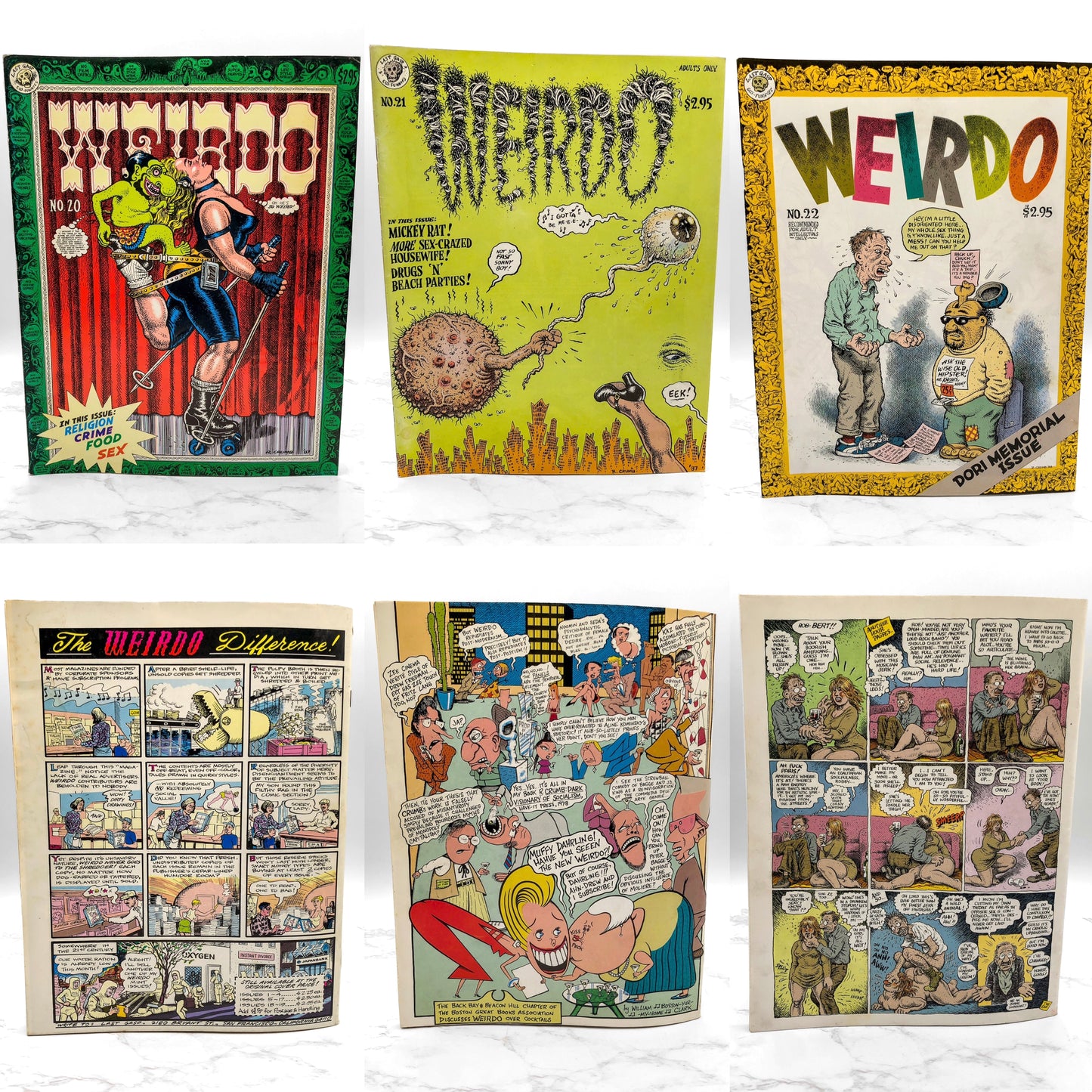 WEIRDO Magazine Lot - Issues #2-28 by Robert Crumb [FIRST EDITION SET] 1981-1993 • Last Gasp *SEE CONDITION