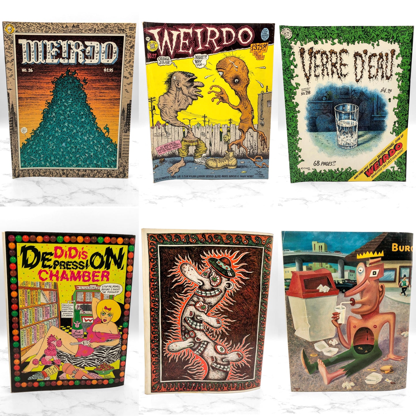 WEIRDO Magazine Lot - Issues #2-28 by Robert Crumb [FIRST EDITION SET] 1981-1993 • Last Gasp *SEE CONDITION