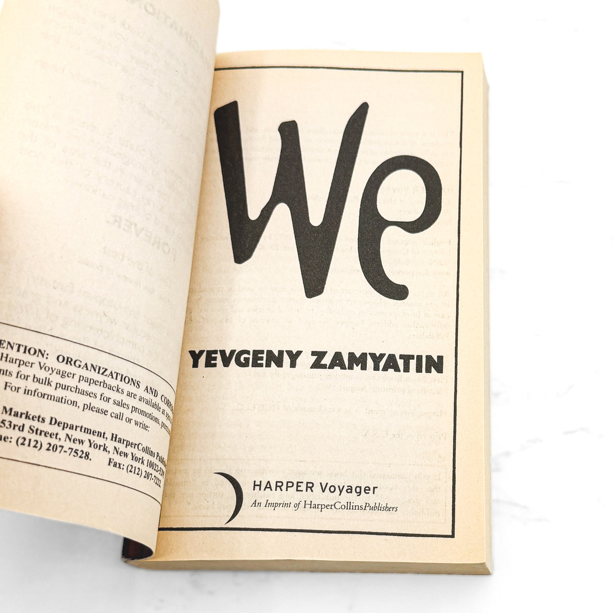 We by Yevgeny Zamyatin [2012 PAPERBACK] • Harper Voyager