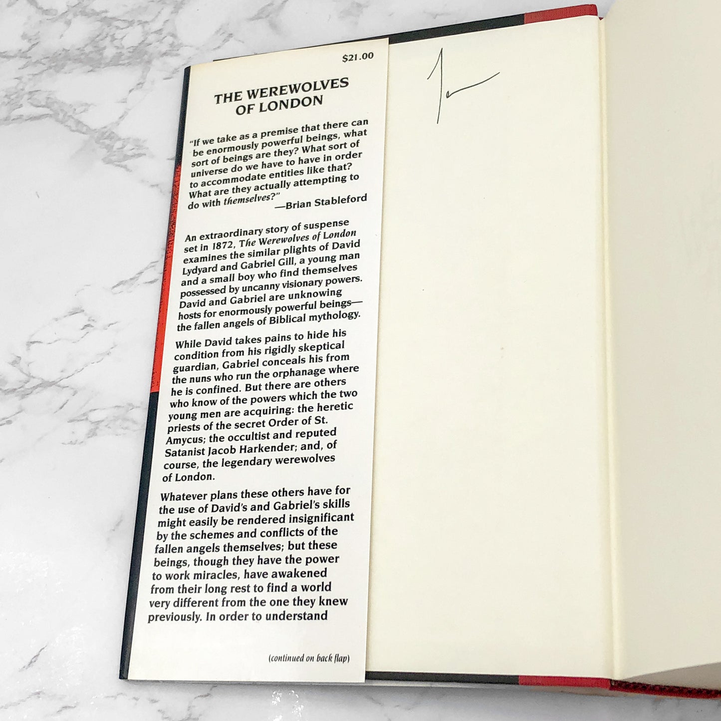 The Werewolves of London by Brian M. Stableford [U.S. FIRST EDITION] • 1992