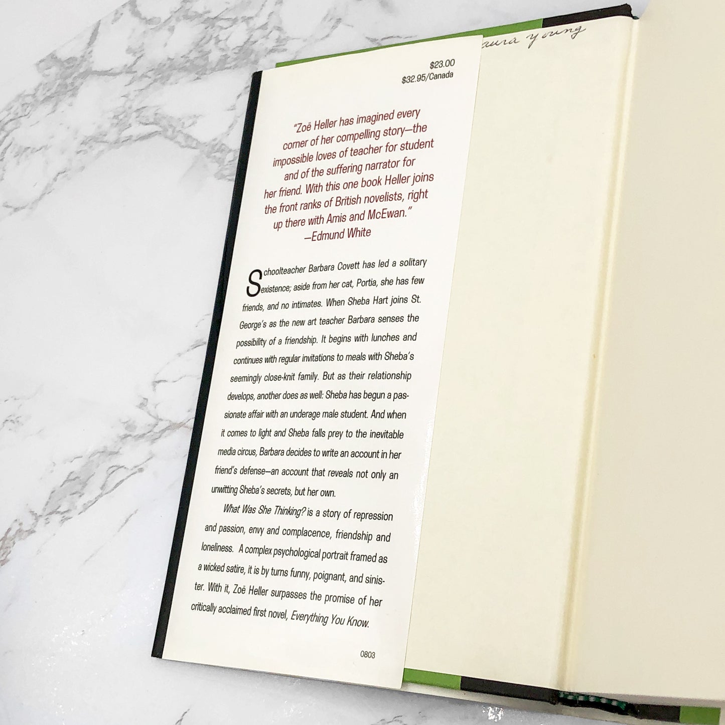 What Was She Thinking? [Notes on a Scandal] by Zoë Heller [FIRST EDITION • FIRST PRINTING] 2003 • Henry Holt