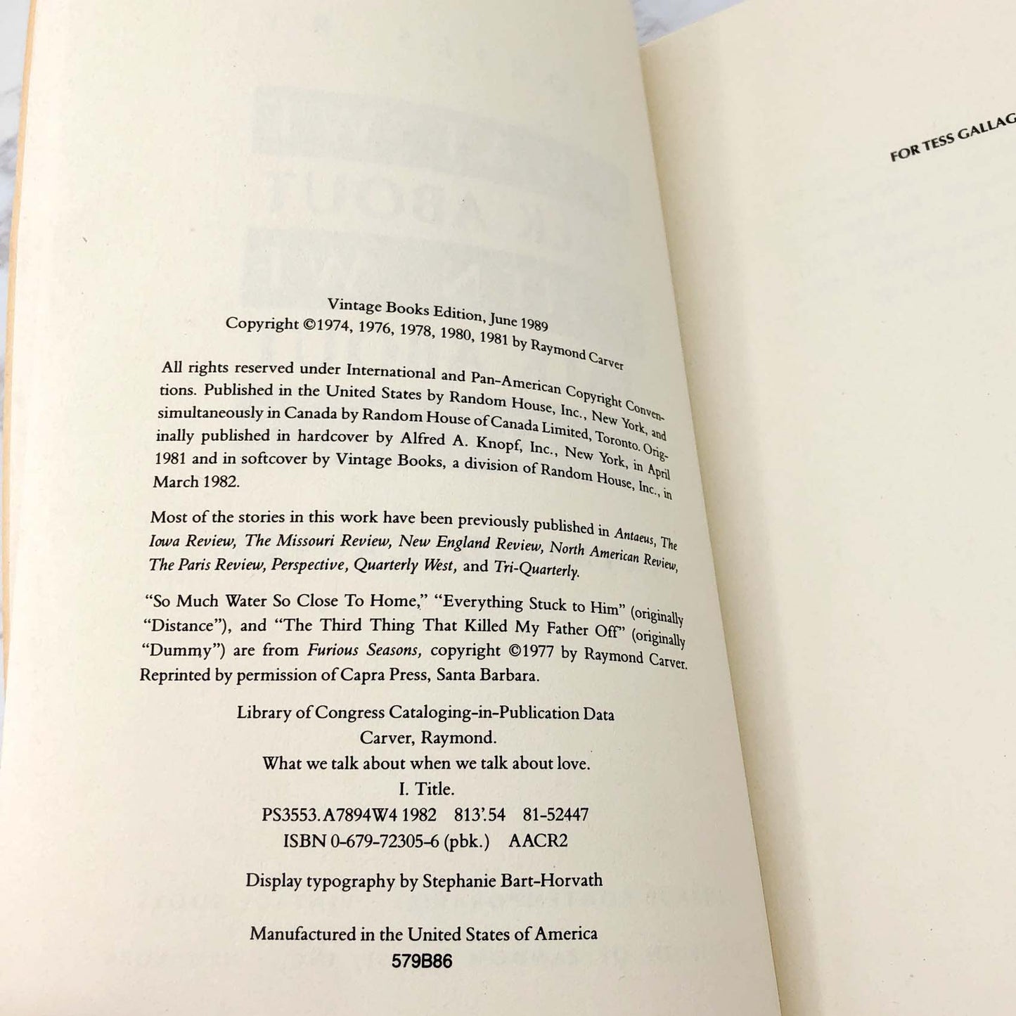 What We Talk About When We Talk About Love: Stories by Raymond Carver [TRADE PAPERBACK] 1989 • Vintage Contemporaries