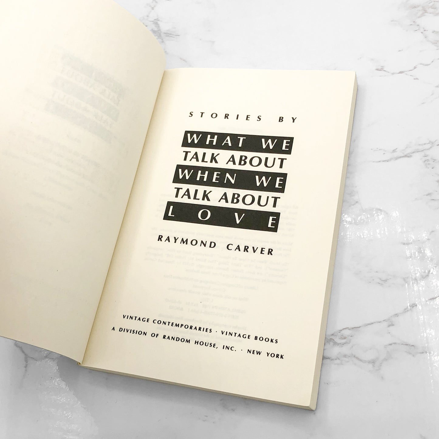 What We Talk About When We Talk About Love: Stories by Raymond Carver [TRADE PAPERBACK] • Vintage Contemporaries