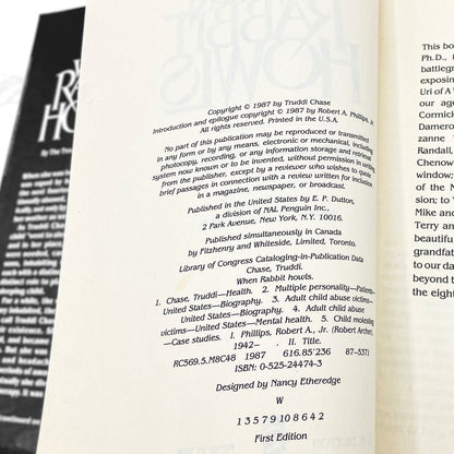 When Rabbit Howls by Truddi Chase [FIRST EDITION] 1987 • E.P. Dutton