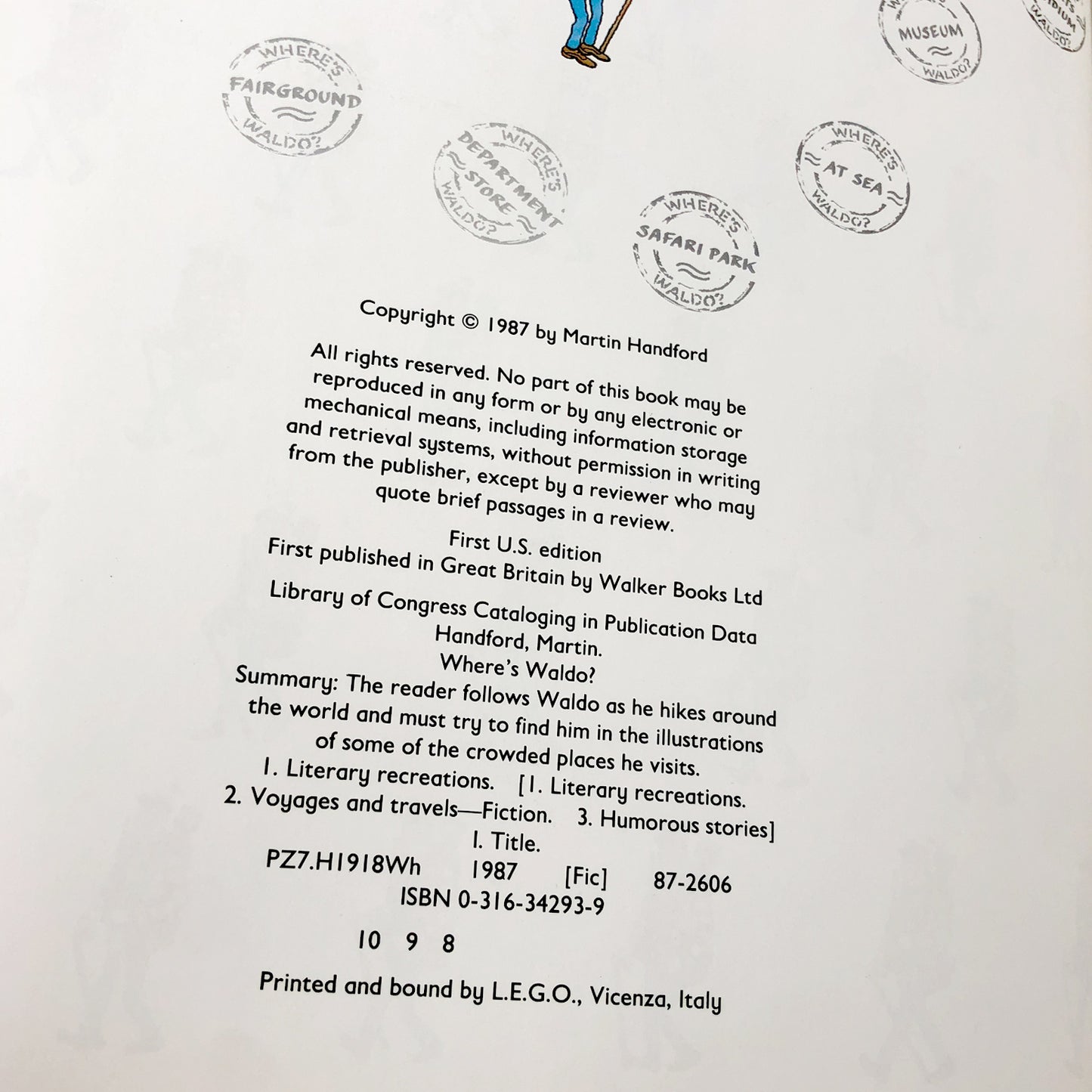 Where's Waldo? by Martin Handford [FIRST EDITION] 1987 • Little Brown & Co.