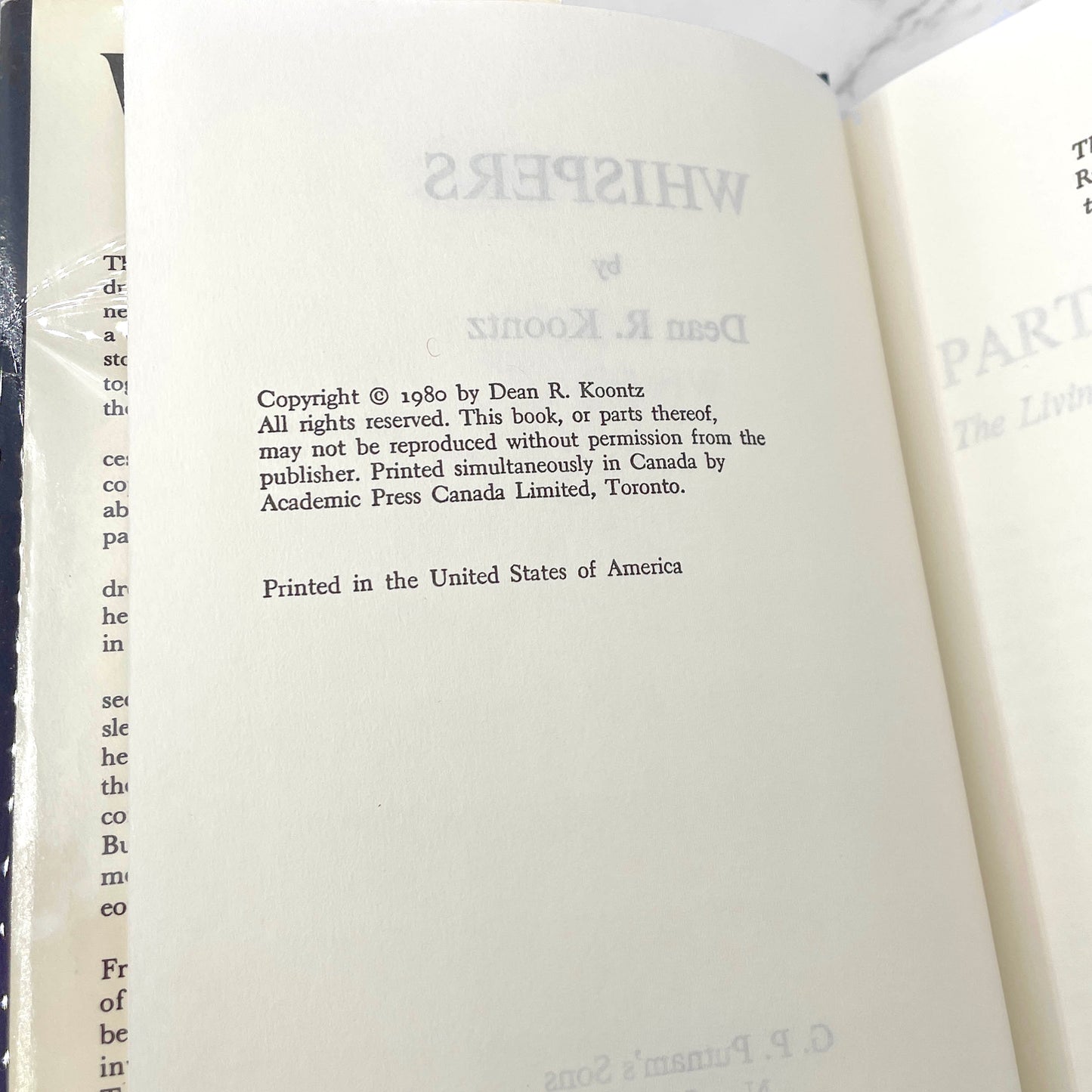 Whispers by Dean Koontz [1980 HARDCOVER] BCE • G.P. Putnam's Sons