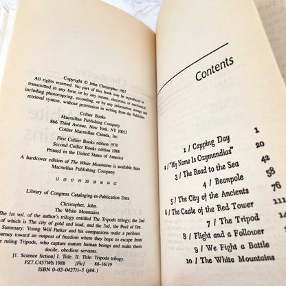The White Mountain by John Christopher [TURTLEBACK HARDCOVER] 1988 • Collier • The Tripods #1