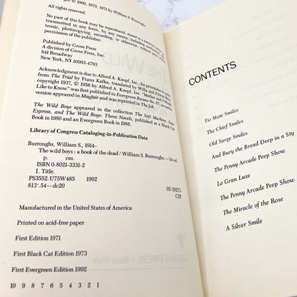 The Wild Boys: A Book of the Dead by William S. Burroughs [TRADE PAPERBACK] 1992 • Grove Press