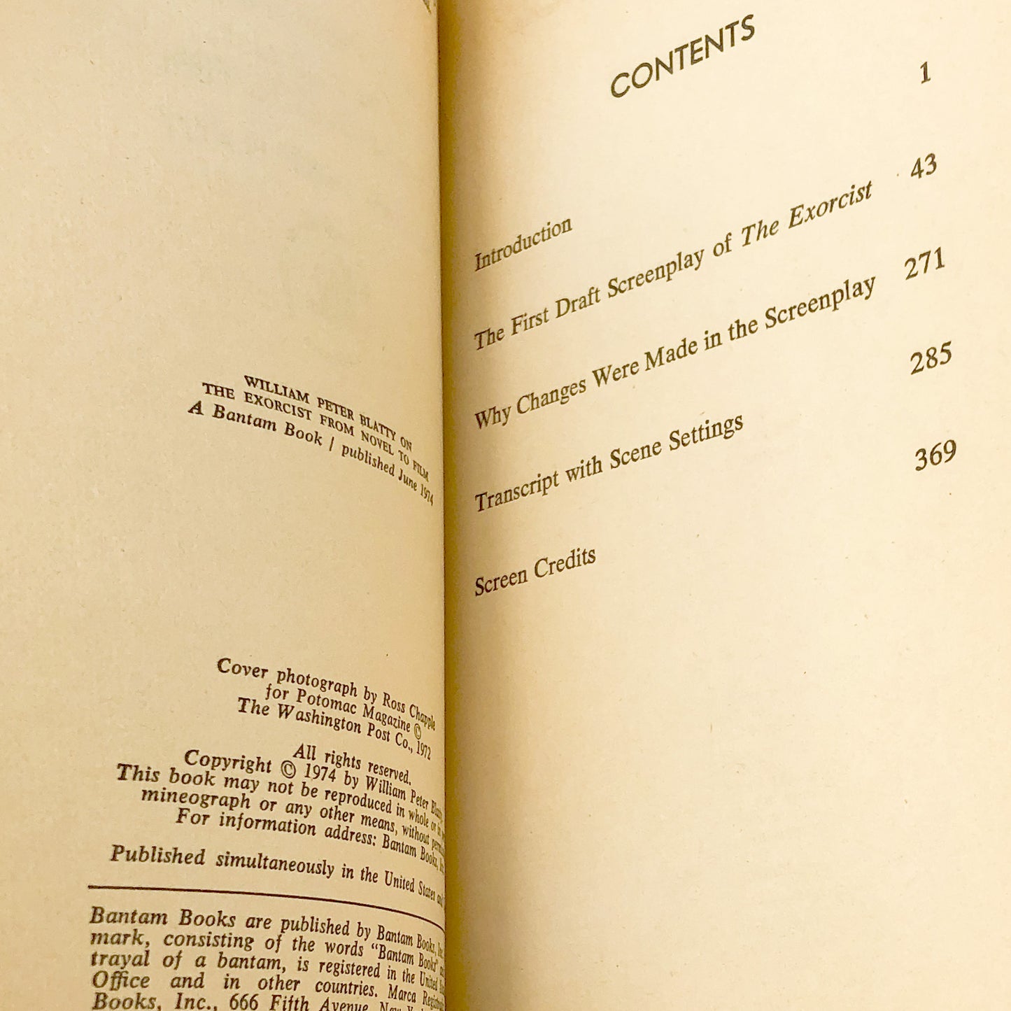 William Peter Blatty on The Exorcist: From Novel to Film [FIRST EDITION • FIRST PRINTING] 1974 • Bantam • Mint and Unread