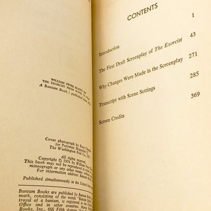 William Peter Blatty on The Exorcist: From Novel to Film [FIRST EDITION • FIRST PRINTING] 1974 • Bantam • Mint and Unread