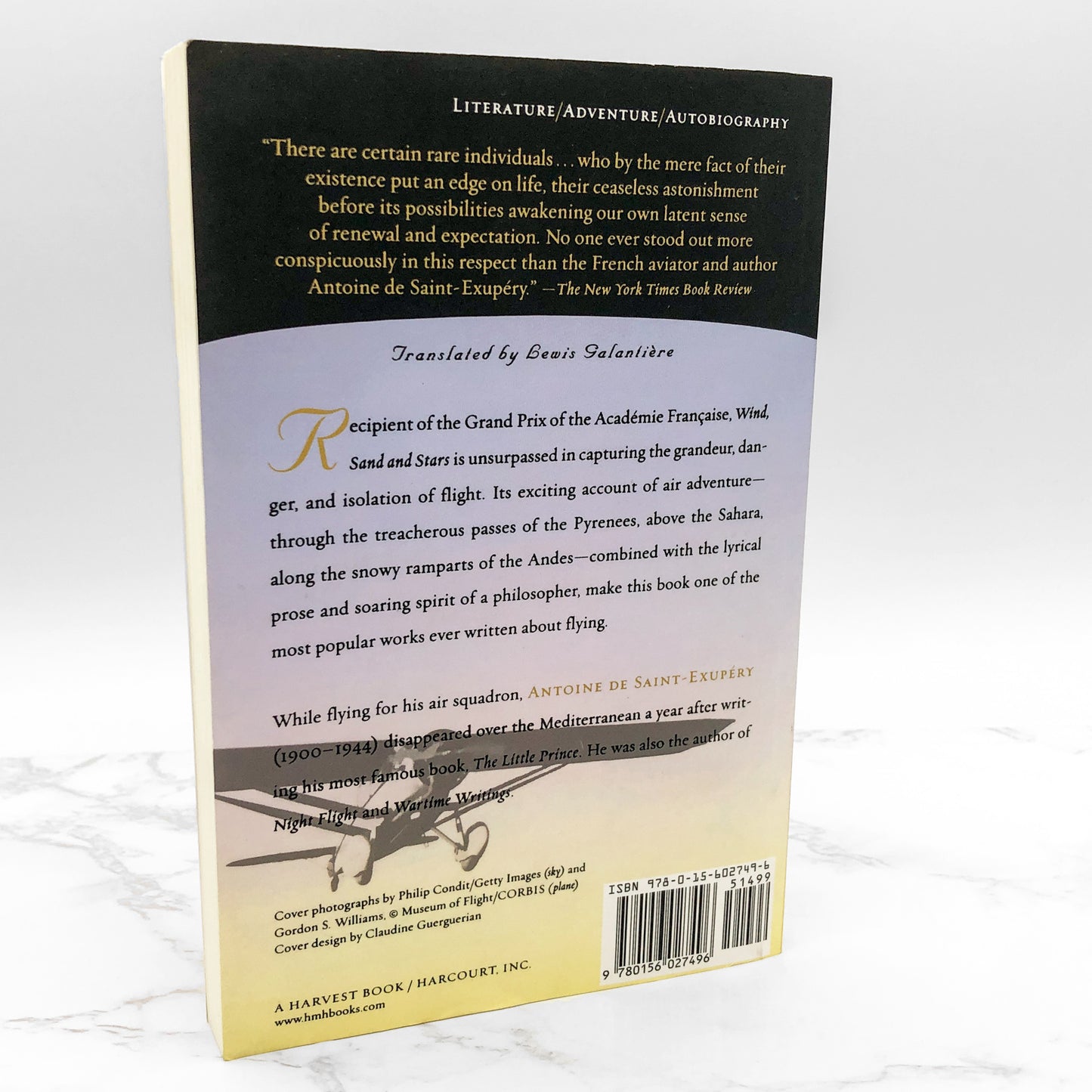 Wind, Sand and Stars by Antoine de Saint-Exupéry [TRADE PAPERBACK] 1992 • Harvest