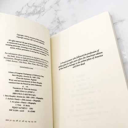 Wind, Sand and Stars by Antoine de Saint-Exupéry [TRADE PAPERBACK] 1992 • Harvest