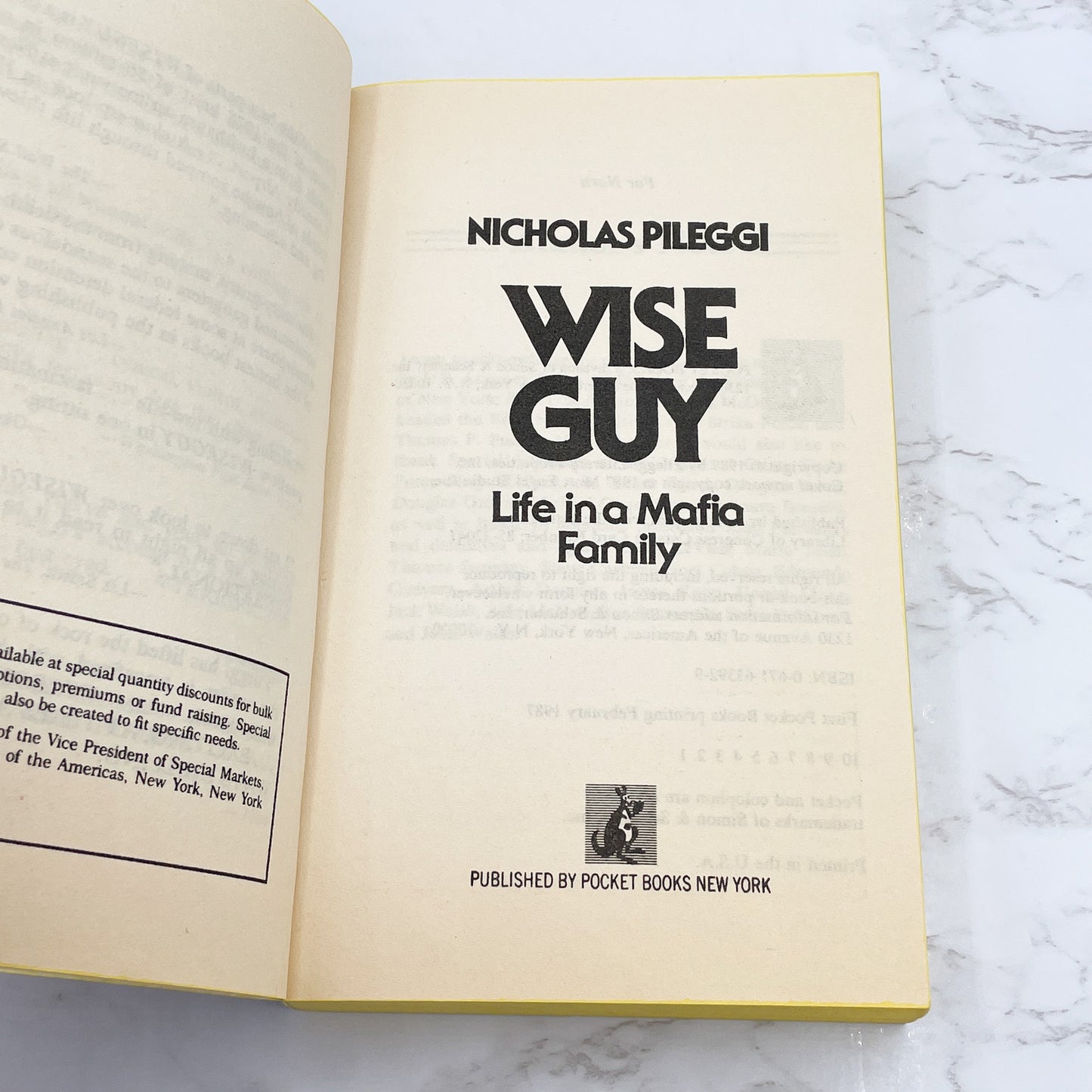 Wiseguy: Life in a Mafia Family (aka Goodfellas) by Nicholas Pileggi [FIRST PAPERBACK PRINTING] 1987 • Pocket Books