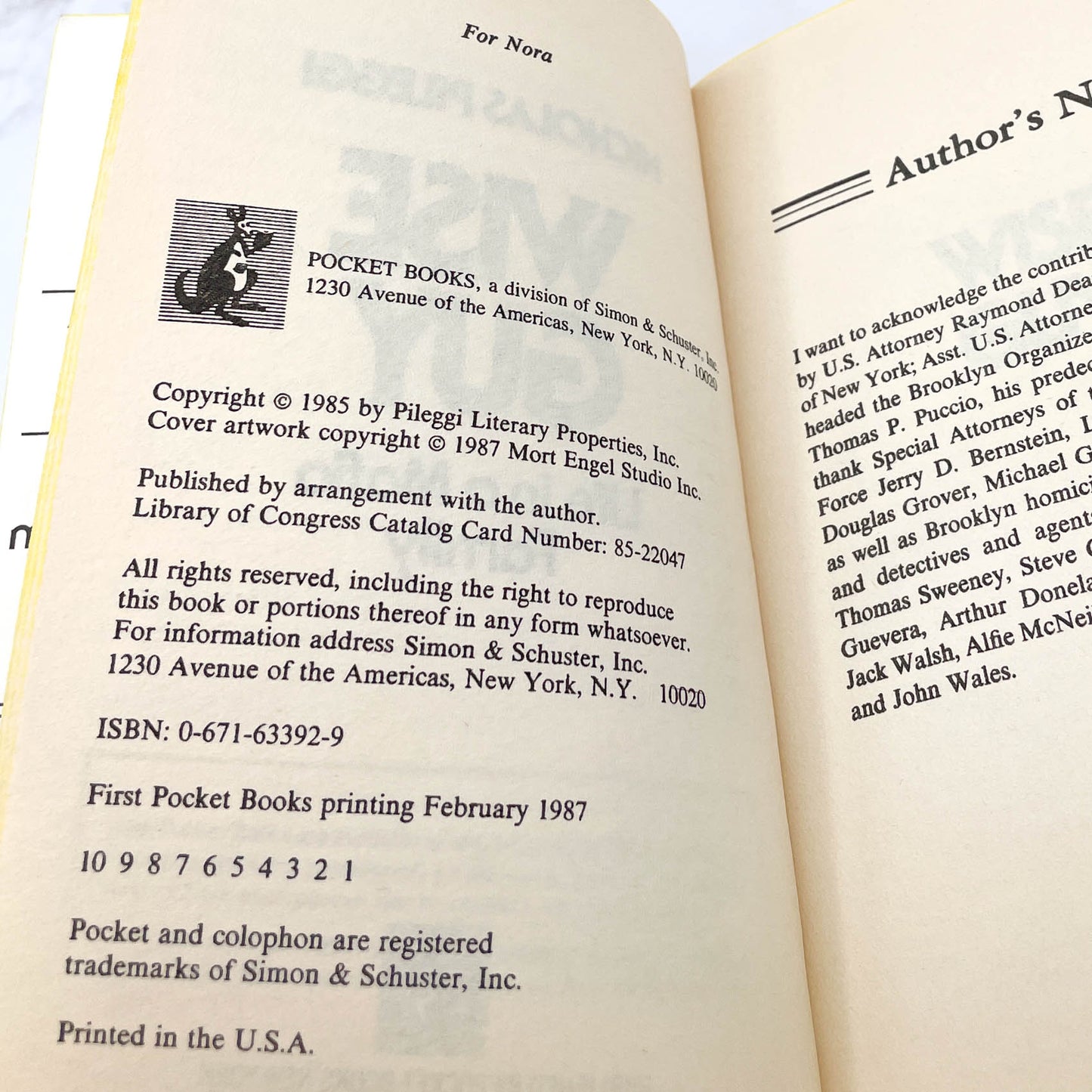 Wiseguy: Life in a Mafia Family (aka Goodfellas) by Nicholas Pileggi [FIRST PAPERBACK PRINTING] 1987 • Pocket Books