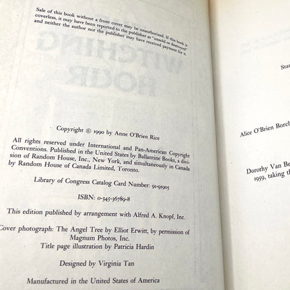 The Witching Hour by Anne Rice [FIRST TRADE PAPERBACK PRINTING] 1991 • Ballantine • Mayfair Witches #1