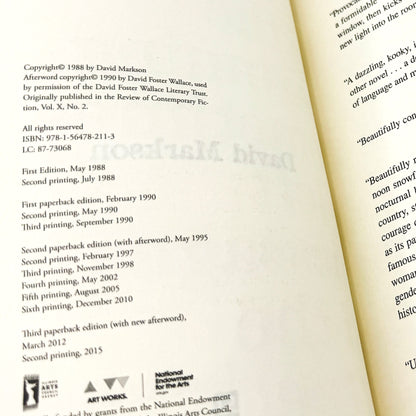 Wittgenstein’s Mistress by David Markson [THIRD PAPERBACK EDITION] 2012 • Dalkey Archive