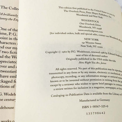 Jeeves in the Offing by P.G. Wodehouse [DELUXE HARDCOVER RE-ISSUE] 2002 • The Overlook Press