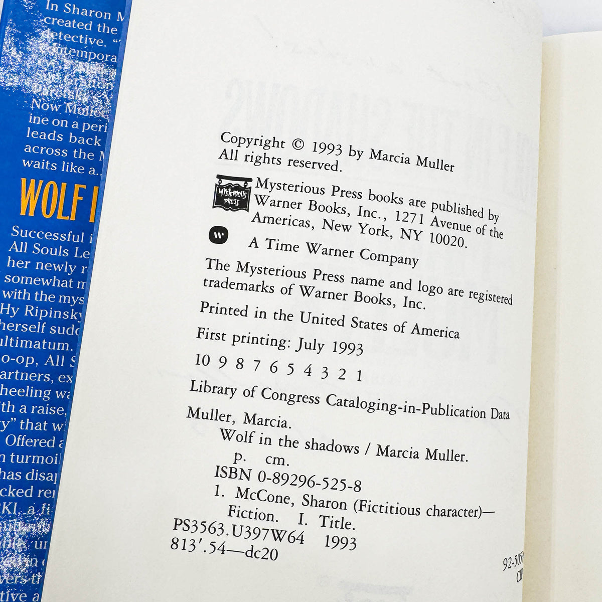 Wolf in the Shadows by Marcia Muller SIGNED [FIRST EDITION • FIRST PRINTING] 1993 • Mysterious Press