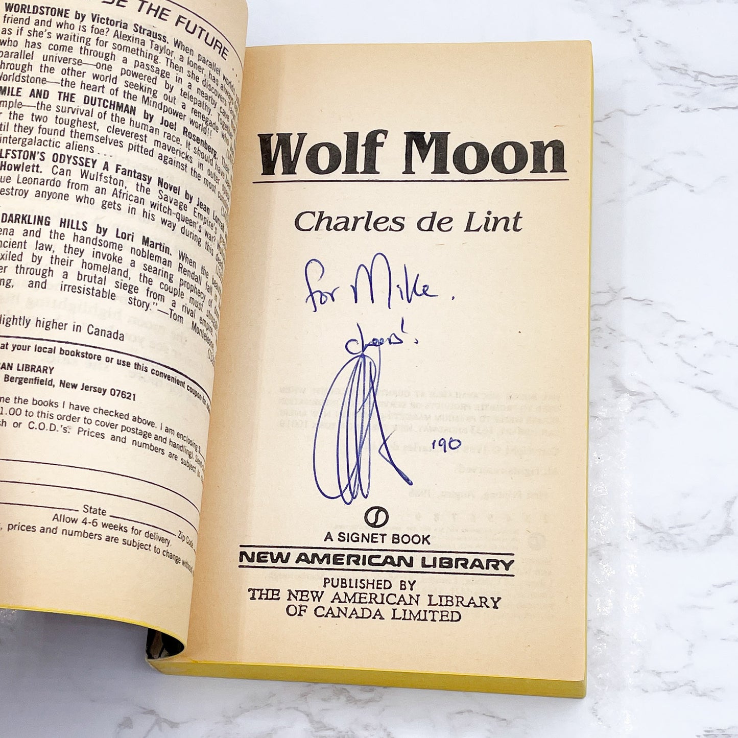 Wolf Moon by Charles de Lint SIGNED! [FIRST EDITION PAPERBACK] 1988 • Signet