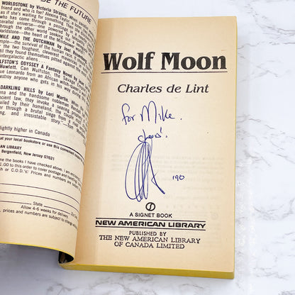 Wolf Moon by Charles de Lint SIGNED! [FIRST EDITION PAPERBACK] 1988 • Signet