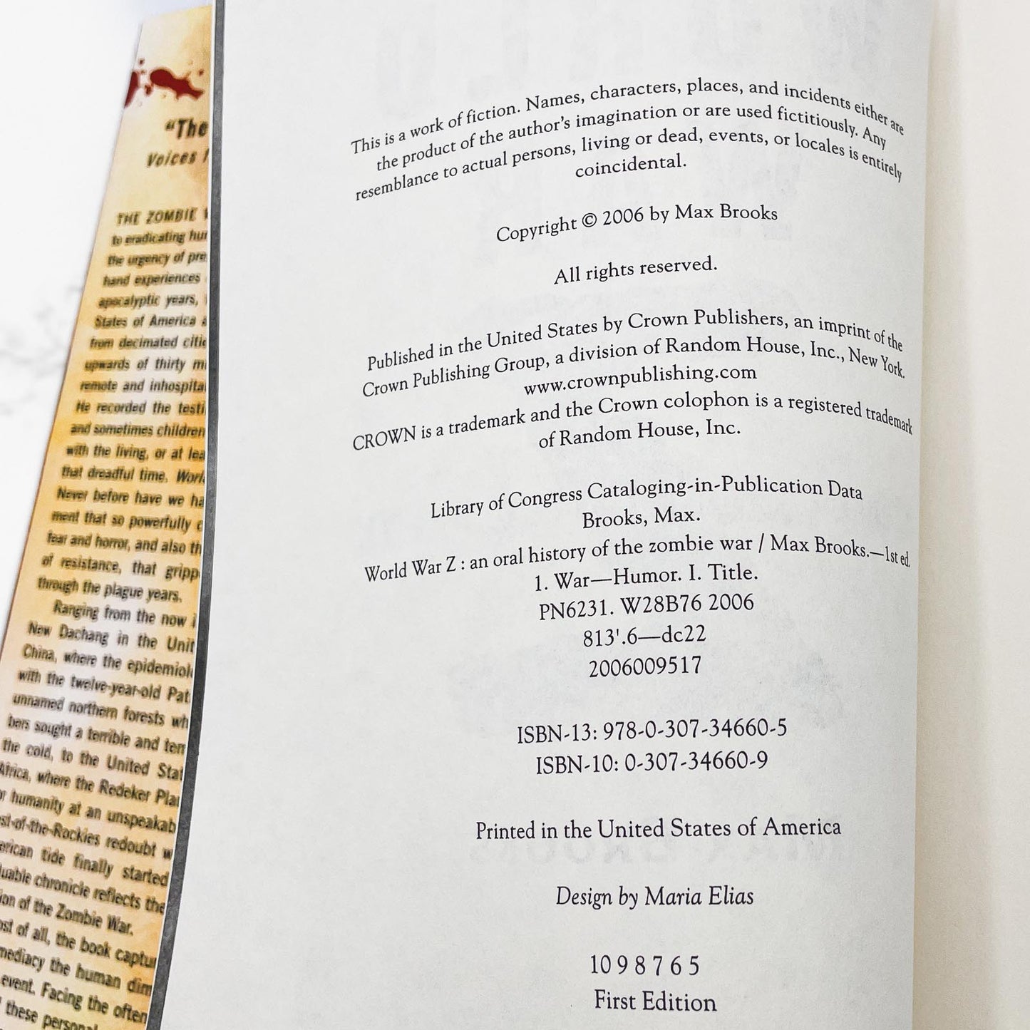 World War Z by Max Brooks [FIRST EDITION] 2006 • Crown