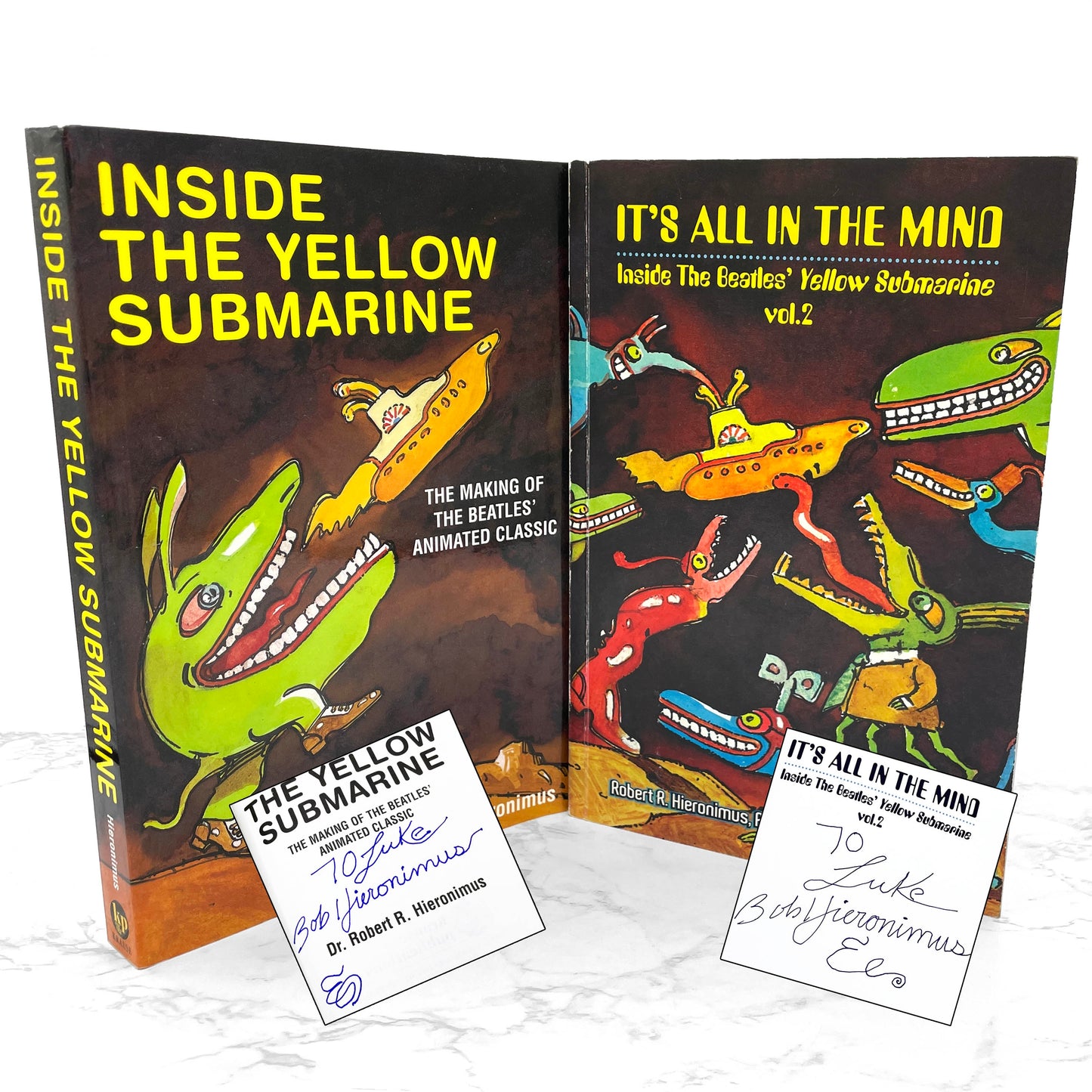 Inside the Yellow Submarine Vol I & II: It's All in the Mind by Robert R. Hieronimus SIGNED! x2 [TRADE PAPERBACK SET]