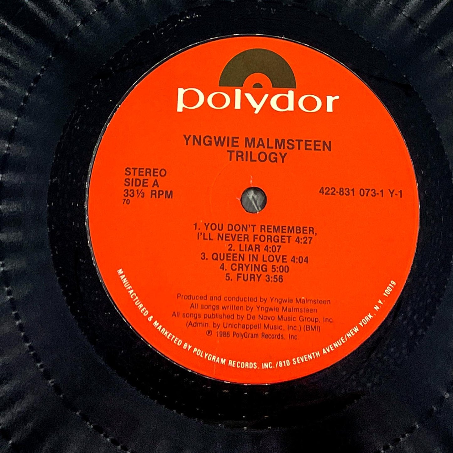 Yngwie J. Malmsteen – Trilogy [VINYL LP] 1986 • Original Pressing! • Polydor