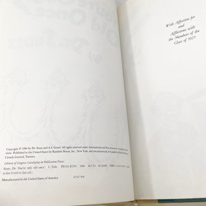 You're Only Old Once!: A Book for Obsolete Children by Dr. Seuss [FIRST EDITION] 1986 • Random House