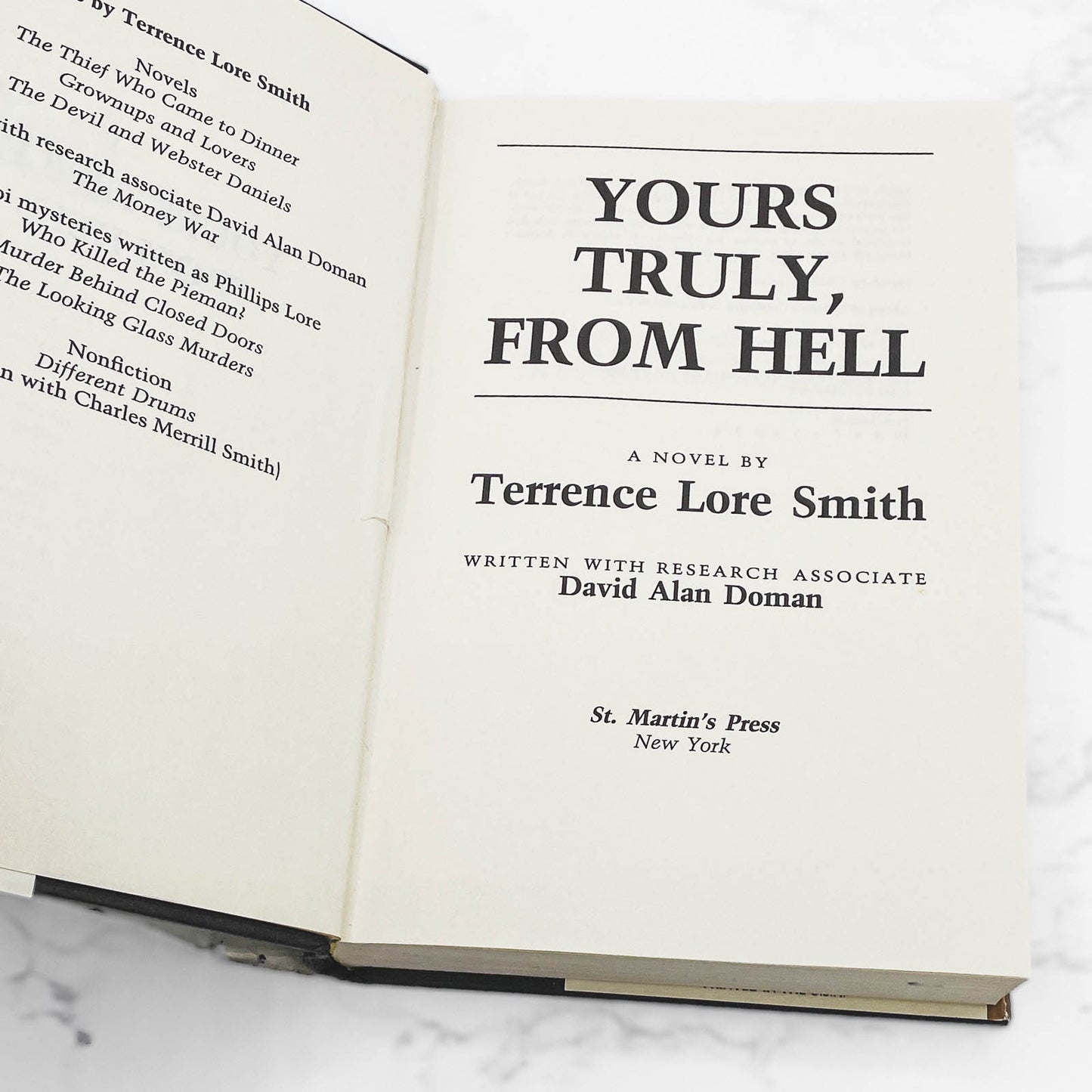 Yours Truly, From Hell by Terrence Lore Smith [FIRST EDITION • FIRST PRINTING] 1987
