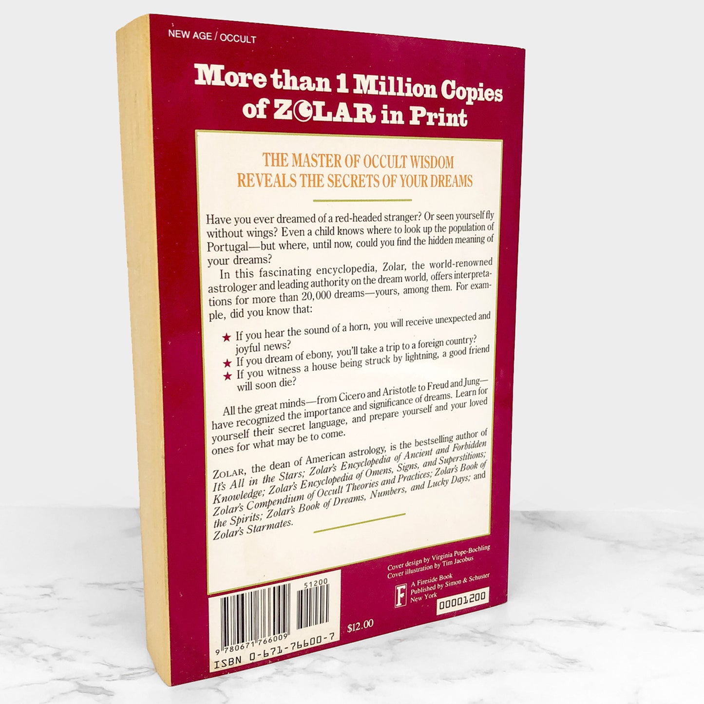 Zolar's Encyclopedia and Dictionary of Dreams [TRADE PAPERBACK RE-ISSUE] 1992 • Fireside