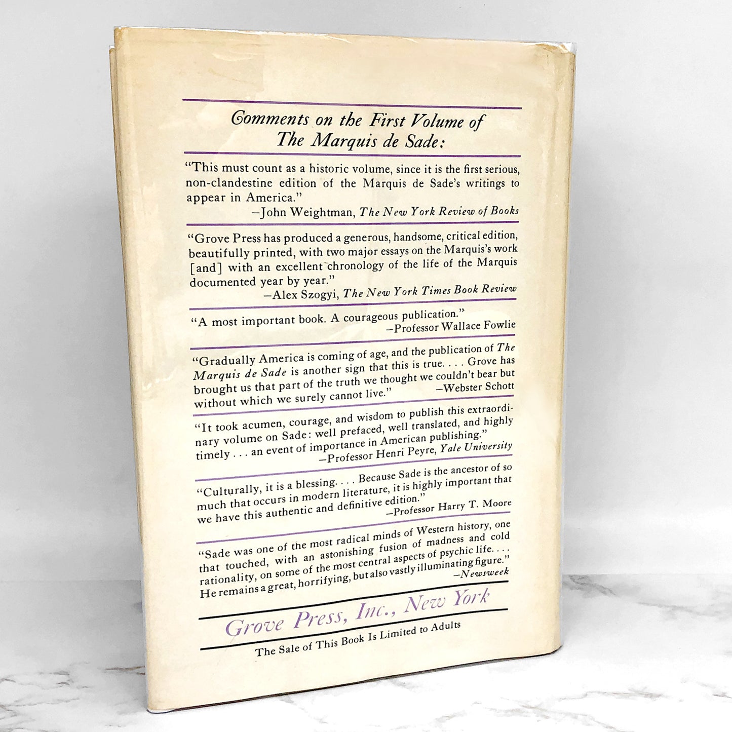 The 120 Days of Sodom & Other Writings by The Marquis de Sade [FIRST AMERICAN EDITION] 1966