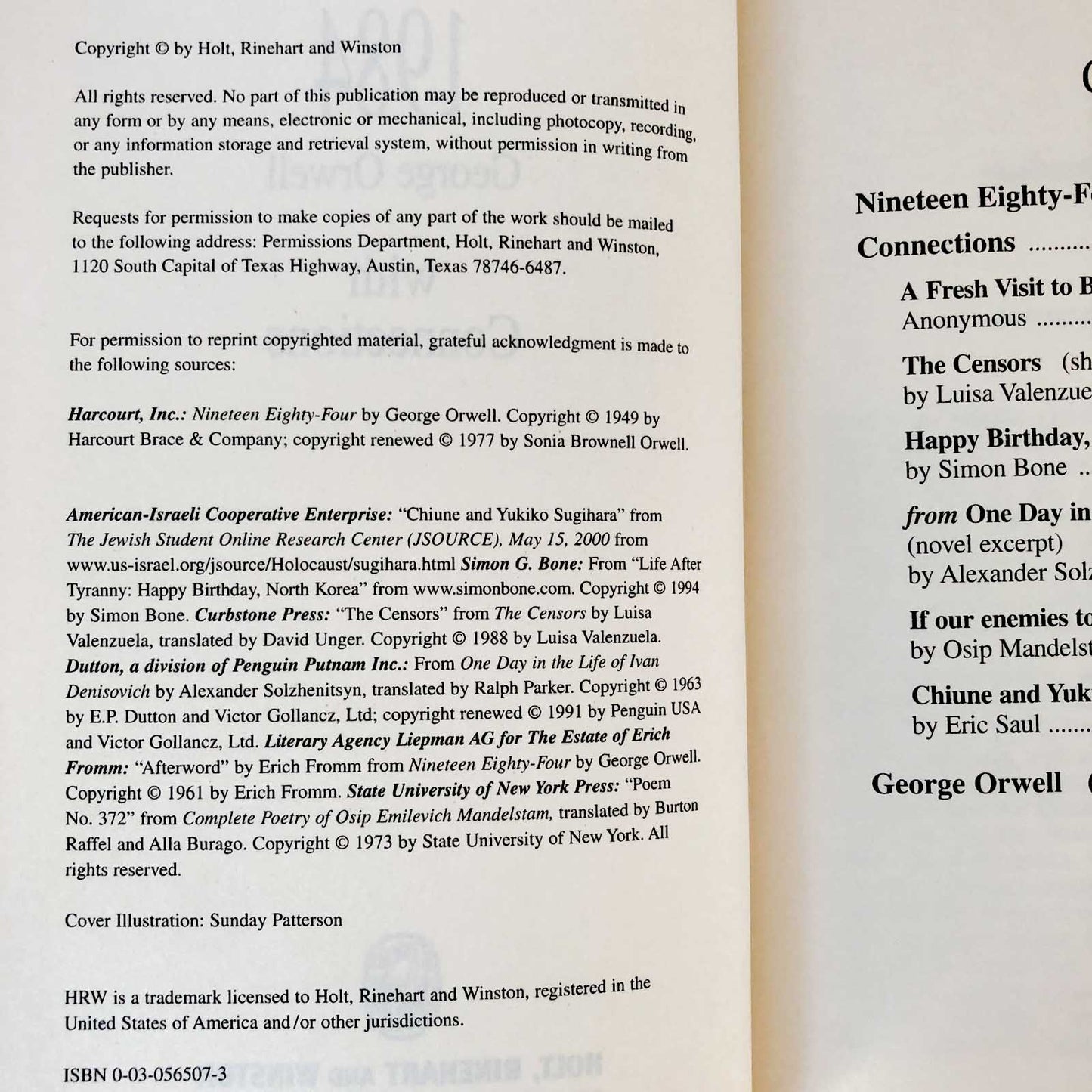 1984 with Connections by George Orwell [1999 HARDCOVER]