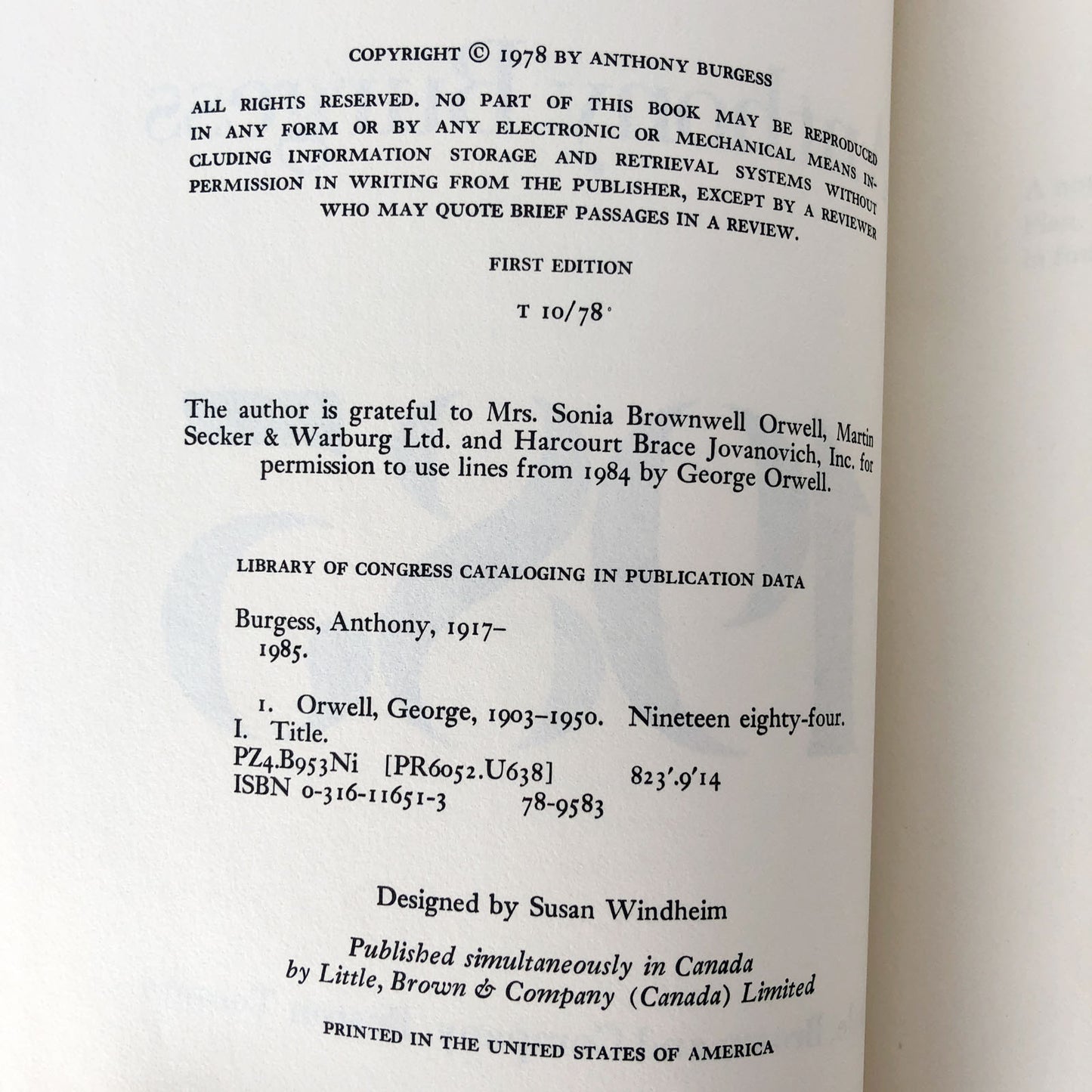 1985 by Anthony Burgess [FIRST EDITION / FIRST PRINTING]