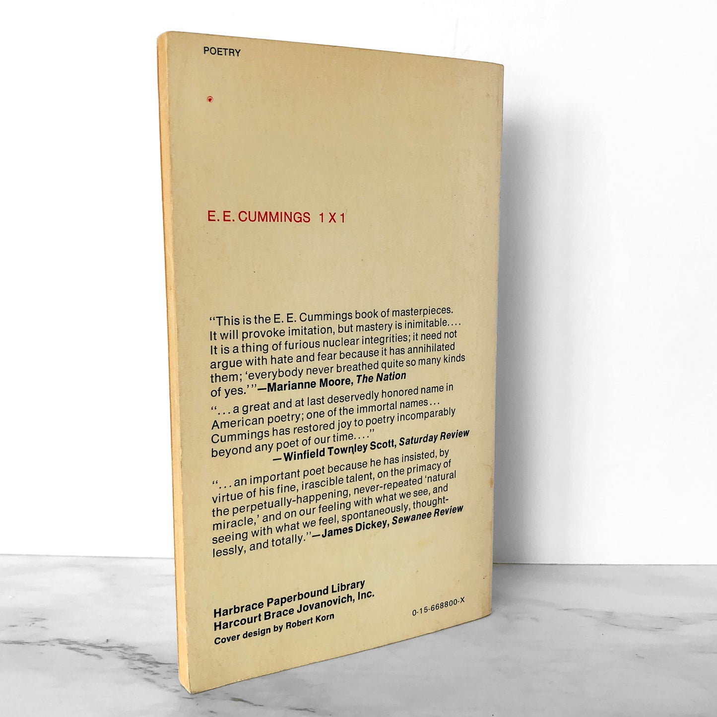 1 x 1 by E.E. Cummings [1972 PAPERBACK]