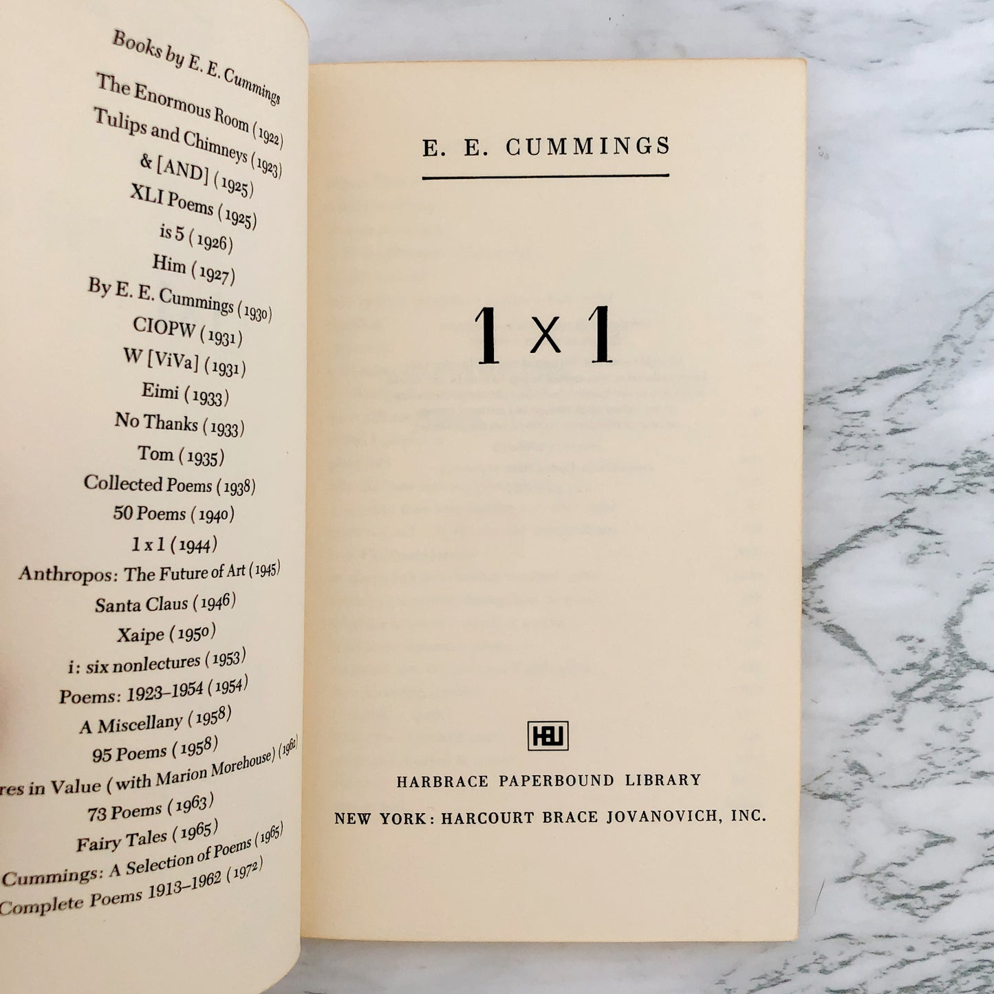 1 x 1 by E.E. Cummings [1972 PAPERBACK]